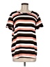 Ann Taylor 100% Polyester Stripes Orange Short Sleeve Top Size M - photo 1