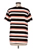 Ann Taylor 100% Polyester Stripes Orange Short Sleeve Top Size M - photo 2