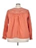 Torrid 100% Cotton Orange Long Sleeve Blouse Size 3X Plus (3) - photo 1