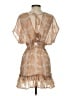 Blue Island 100% Polyester Paisley Tan Cocktail Dress Size S - photo 2