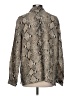 DressBarn Animal Print Silver Long Sleeve Button-Down Shirt Size L - photo 2