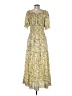 Max Studio 100% Polyester Yellow Casual Dress Size M - photo 2