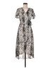 Timing 100% Polyester Print Gray Casual Dress Size M - photo 1
