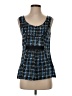 Odille Houndstooth Blue Sleeveless Blouse Size 0 - photo 1