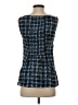 Odille Houndstooth Blue Sleeveless Blouse Size 0 - photo 2