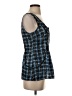Odille Houndstooth Blue Sleeveless Blouse Size 0 - photo 4