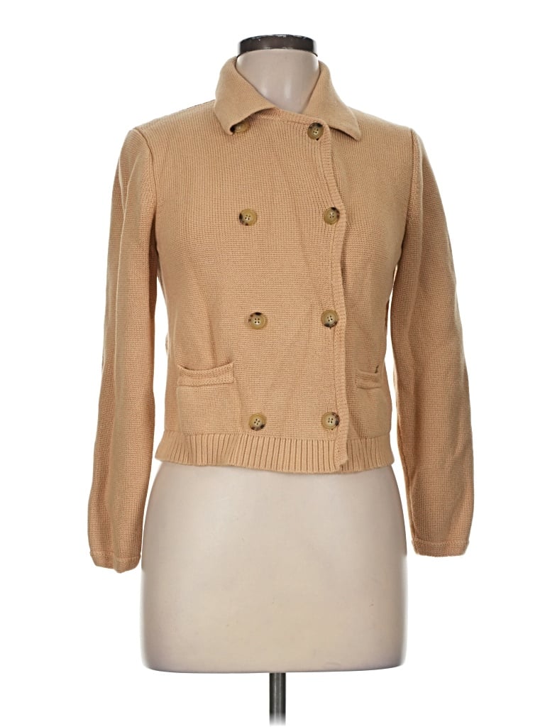 Pre-owned Jcrew Cardigan Sweater In Tan