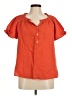 Chico's 100% Cotton Orange Short Sleeve Blouse Size Med (1) - photo 1