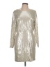 S'edge Metallic Silver Cocktail Dress Size L - photo 1