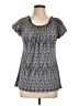 Carol Rose Gray Short Sleeve Blouse Size L - photo 1