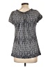 Carol Rose Gray Short Sleeve Blouse Size L - photo 2