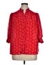 CeCe 100% Polyester Print Red 3/4 Sleeve Blouse Size 1X - photo 1