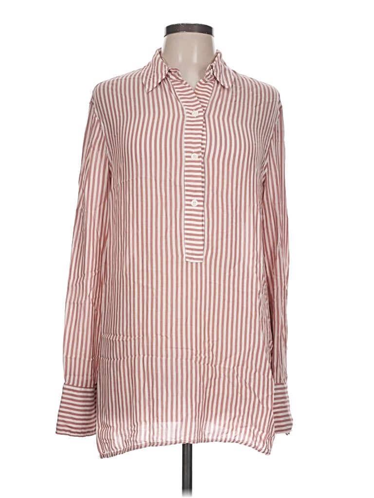 Pre-owned Max Studio Long Sleeve Blouse In Burgundy