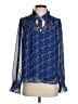 Ann Taylor LOFT 100% Polyester Blue Long Sleeve Blouse Size S - photo 1