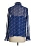 Ann Taylor LOFT 100% Polyester Blue Long Sleeve Blouse Size S - photo 2