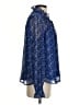 Ann Taylor LOFT 100% Polyester Blue Long Sleeve Blouse Size S - photo 4