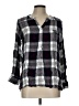 Westbound Plaid Black 3/4 Sleeve Button-Down Shirt Size L - photo 1