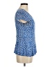 XXI 100% Rayon Blue Short Sleeve Blouse Size M - photo 4