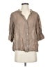 Assorted Brands 100% Linen Tan 3/4 Sleeve Button-Down Shirt Size XS - photo 1
