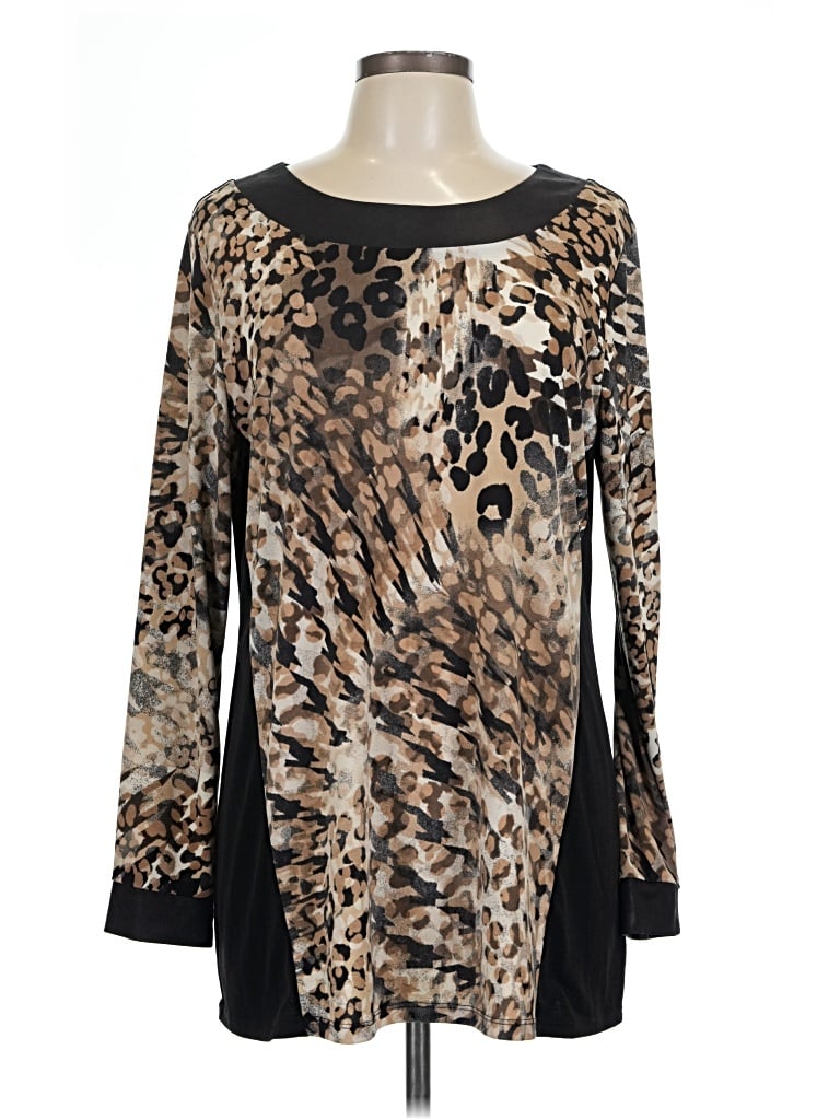Pre-owned Style & Co Long Sleeve Blouse In Gold