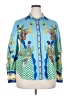 Unbranded 100% Polyester Print Blue Long Sleeve Blouse Size 3X - photo 1
