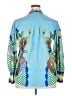Unbranded 100% Polyester Print Blue Long Sleeve Blouse Size 3X - photo 2