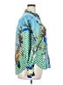 Unbranded 100% Polyester Print Blue Long Sleeve Blouse Size 3X - photo 4