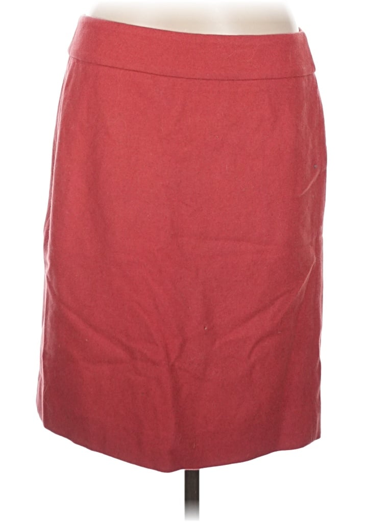 Pre-owned J.crew Factory Store Wool Skirt In Burgundy
