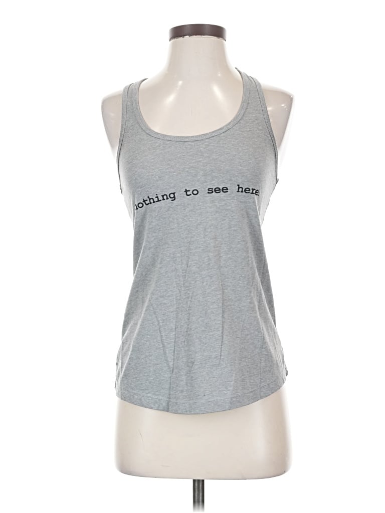 Pre-owned Ideal T Tank Top Gray Halter Neckline Tops