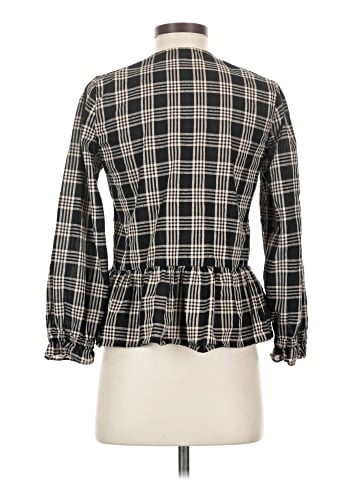 Madewell Courtyard Ruffle-Hem Top in Metallic Plaid (view 2)