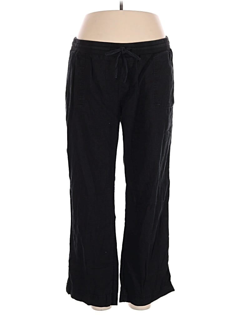 Pre-owned Caslon Linen Pants In Black