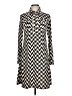 BCBGMAXAZRIA Chevron-herringbone Ivory Black Casual Dress Size L - photo 1