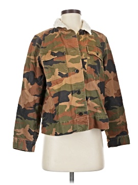 Madewell Northward Cropped Army Jacket in Cottontail Camo: Sherpa Edition (view 1)