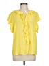 Vince Camuto Yellow Short Sleeve Blouse Size L - photo 1
