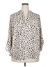 Lush 100% Polyester Animal Print Ivory 3/4 Sleeve Blouse Size 2X - photo 1