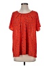Sienna Sky 100% Polyester Hearts Red Orange Short Sleeve Blouse Size S - photo 1