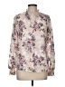 J by Joie 100% Polyester Floral Purple Ivory Long Sleeve Blouse Size M - photo 1
