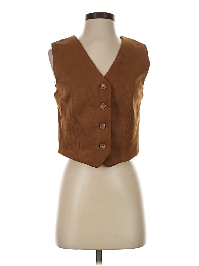 Pre-owned Mng Vest In Brown