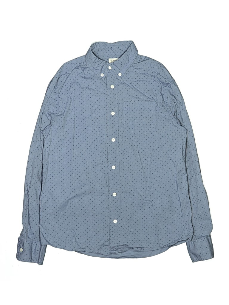 Pre-owned Crewcuts Outlet Kids' Long Sleeve Button Down Shirt In Blue