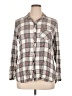 BeachLunchLounge 100% Rayon Plaid Gray Long Sleeve Button-Down Shirt Size XL - photo 1