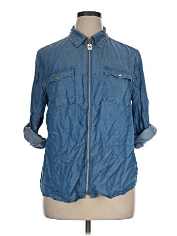 MICHAEL Michael Kors 3/4 Sleeve Button-Down Shirt (view 1)