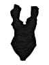 EOMENIE Solid Black One Piece Swimsuit Size S - photo 1