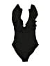 EOMENIE Solid Black One Piece Swimsuit Size S - photo 2