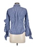 INA Checkered-gingham Blue Long Sleeve Blouse Size M - photo 2