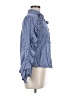 INA Checkered-gingham Blue Long Sleeve Blouse Size M - photo 4