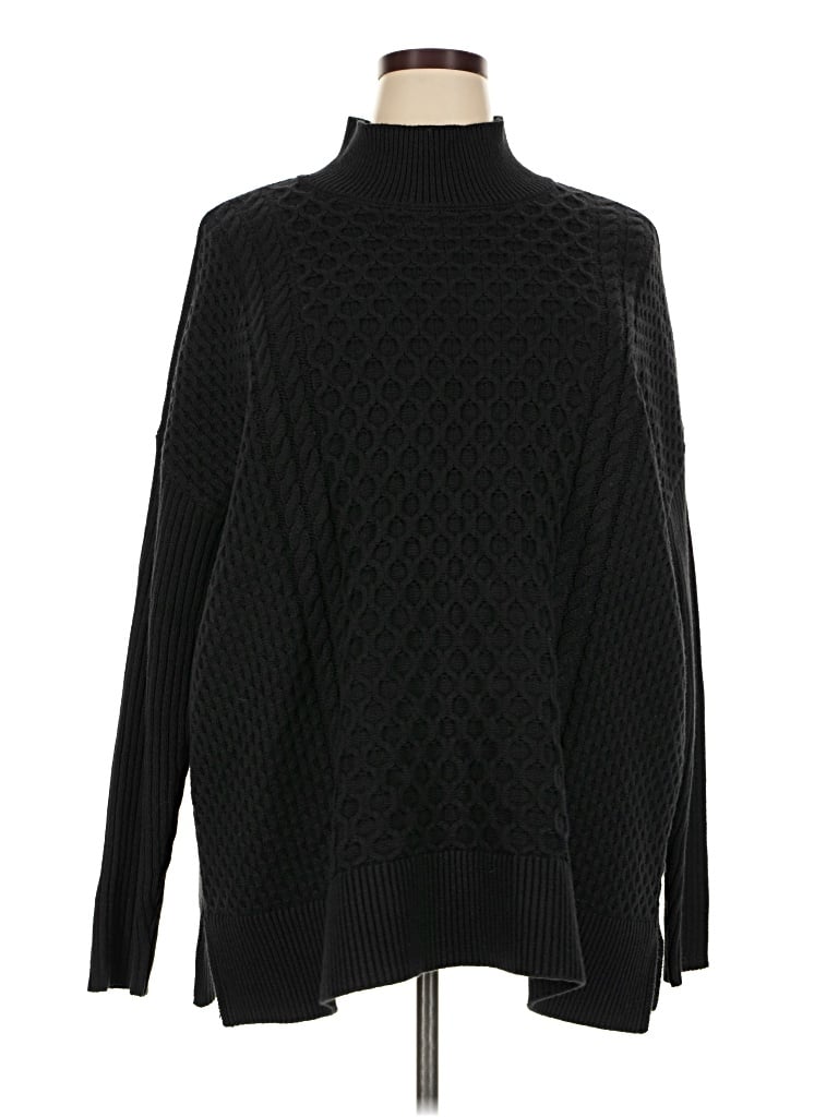 Pre-owned Crown & Ivy Turtleneck Sweater In Black