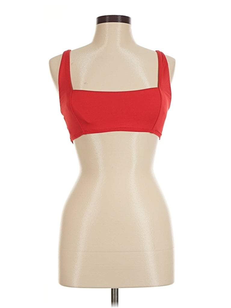 Pre-owned Andie Tank Top Red Strapless Neckline Tops