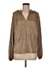 Ann Taylor LOFT 100% Polyester Metallic Gold Long Sleeve Blouse Size M - photo 1