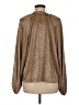 Ann Taylor LOFT 100% Polyester Metallic Gold Long Sleeve Blouse Size M - photo 2