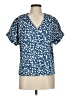 MELLODAY Stars Blue Short Sleeve Blouse Size M - photo 1